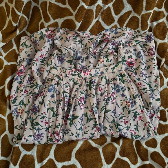 j.g. hook Dresses & Skirts - VTG Floral Pleated Skirt M Blush Pink Cottagecore Prairie Pockets Linen Ramie